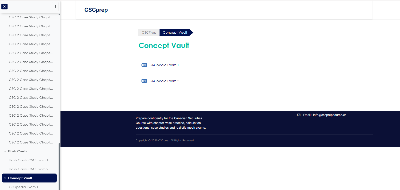 CSCprep Concept Vault library