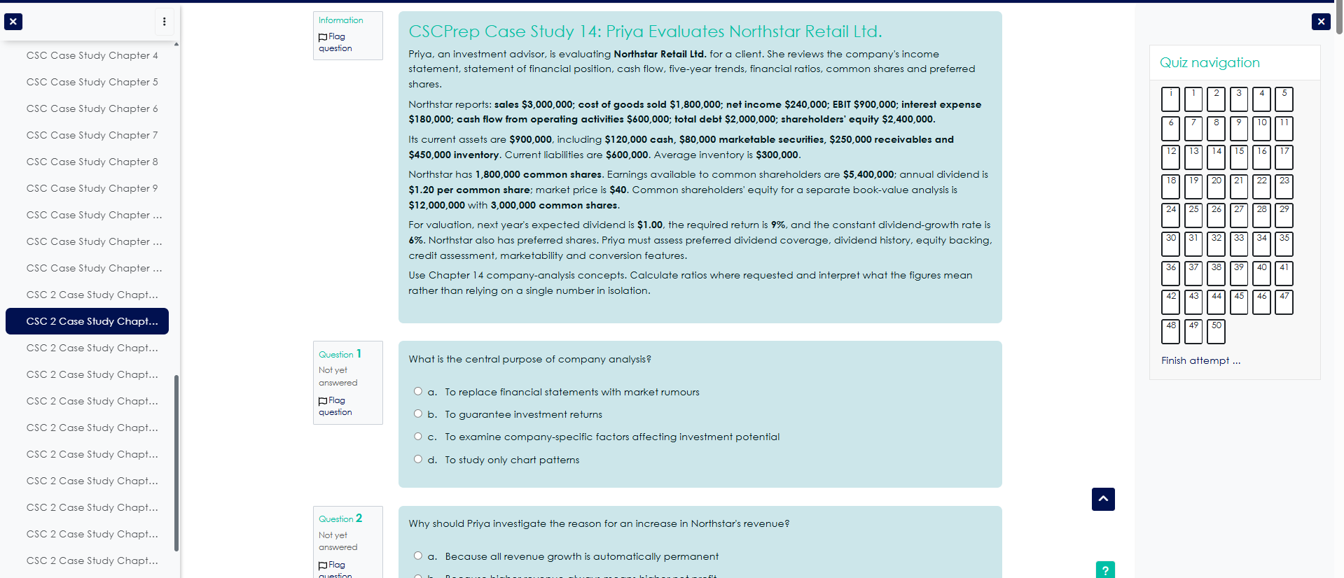 CSCprep detailed case study question