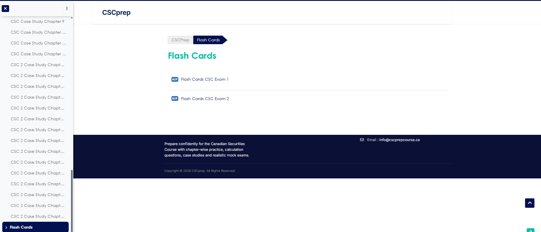 CSCprep flashcard library